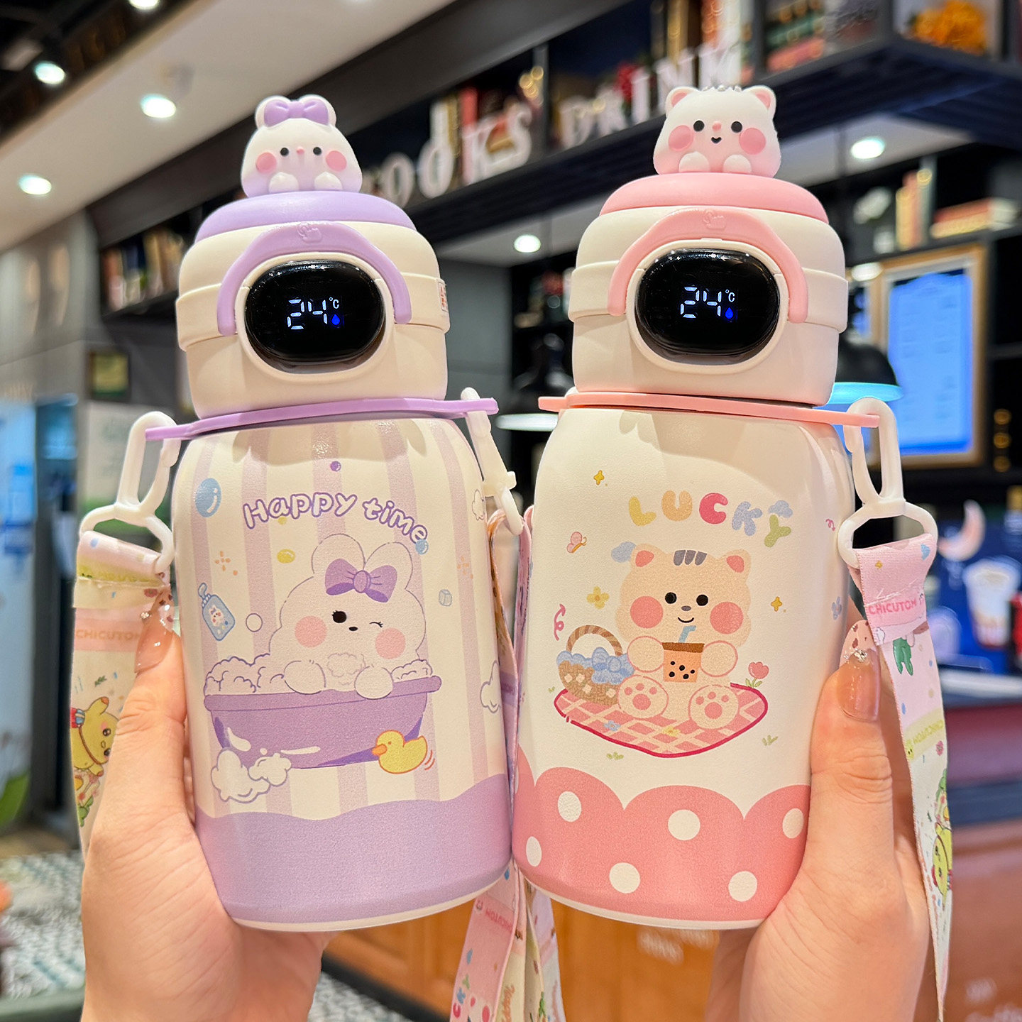 智能显温儿童保温杯学生上学专用