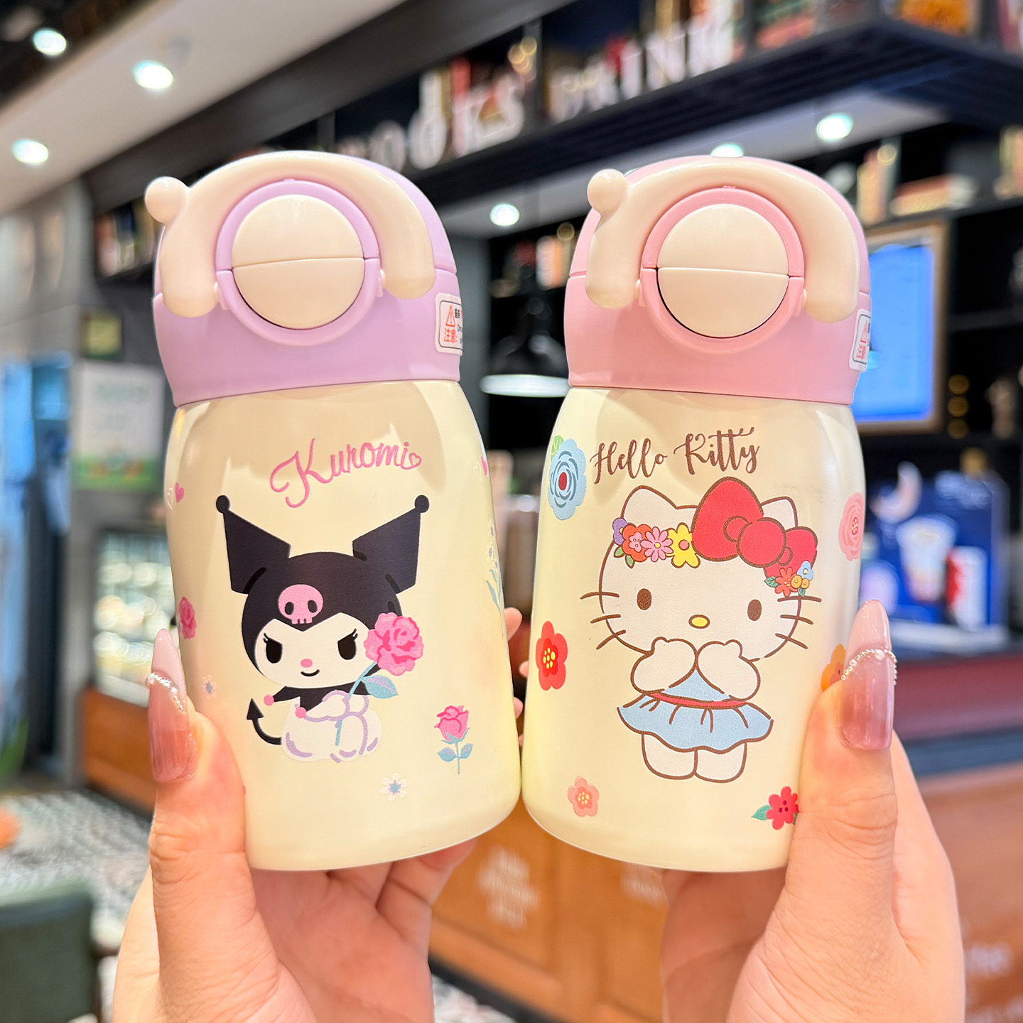 迷你保温杯女生高颜值双饮吸管杯