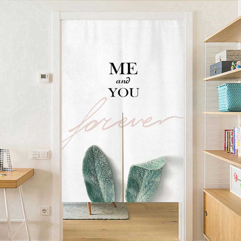 小清新卧室门帘隔断帘家用免打孔