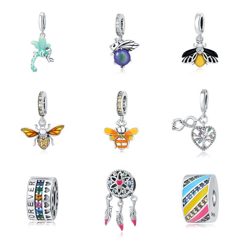 吊饰BEADS潘家风格手链珠子S925纯银串珠变温萤火虫吊坠DIY