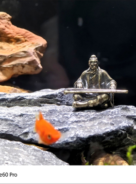 黄铜李白举杯邀明月伯牙鼓琴摆件造景小人物微景观盆景鱼缸装饰