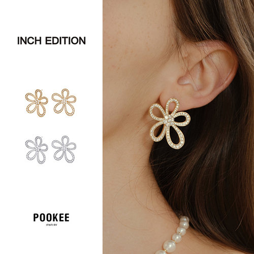 inch蕾丝大花耳环原创