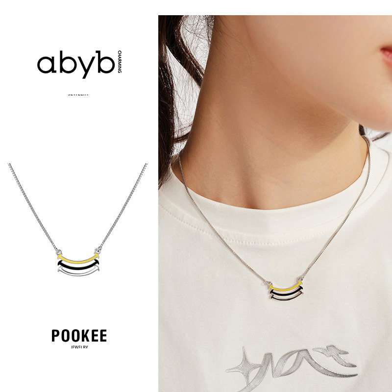 abyb charming 微笑弧度项链简单百搭小众原创设计饰品首饰