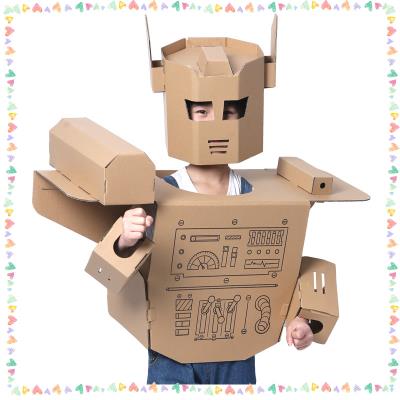 可穿戴纸箱机器人儿童成人纸板机器人幼儿园diy制作模型g舞台道具
