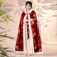新款 汉服披风女冬季 古风新娘秀禾结婚斗篷加厚保暖毛领红色披肩