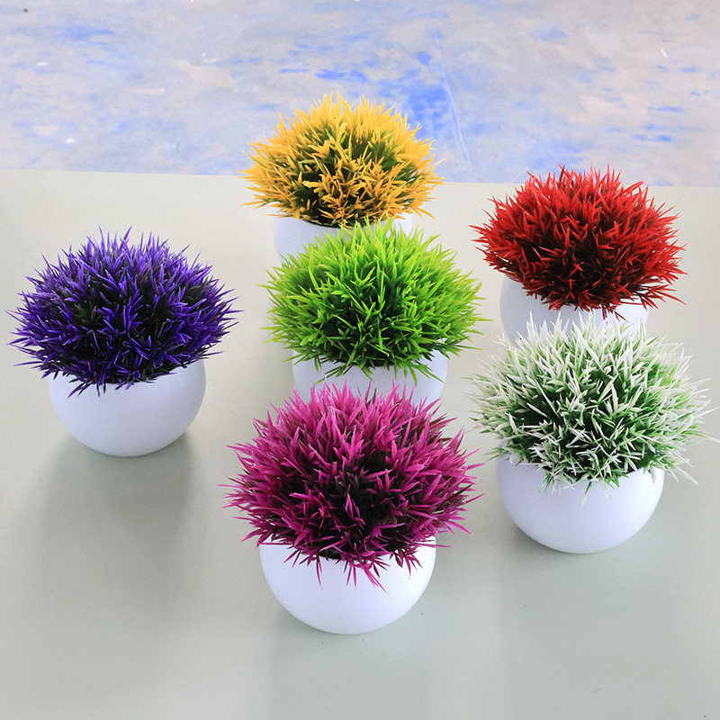 仿真植物凤尾草套餐绿植假山插花盆栽摆设家居室内外装饰塑料花草