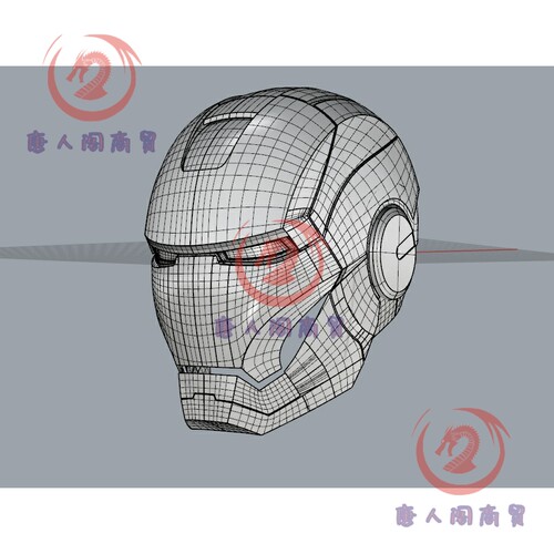 钢铁侠头盔3D犀牛模型建模渲染素材Rhino/3dmax/C4D/maya