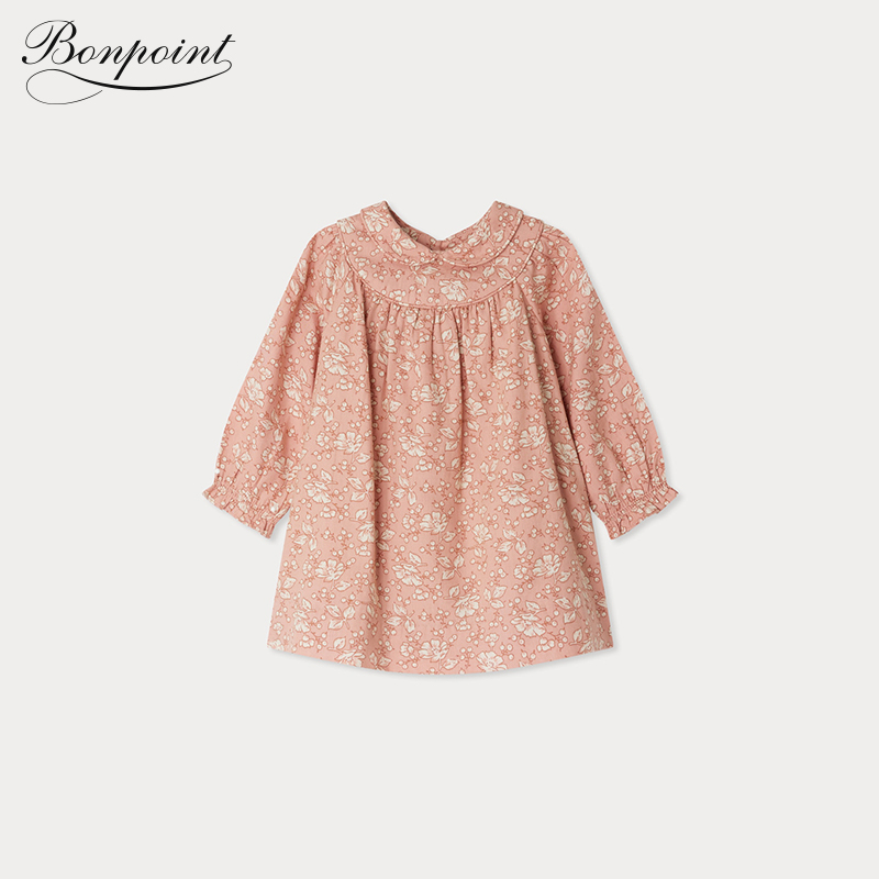 【新品】2025秋冬女小童碎花娃娃领连身裙Bonpoint童装