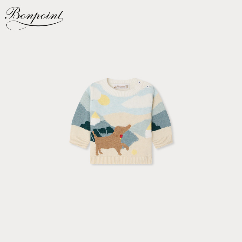 【新品】2026春夏小童卡通图案长袖纽扣套衫Bonpoint童装,童装/婴儿装/亲子装,毛衣/针织衫,淘宝优惠券,粉丝福利购,淘宝优惠卷