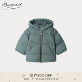 徽章拉链连帽羽绒外套Bonpoint童装 1975 新品 2025秋冬小童