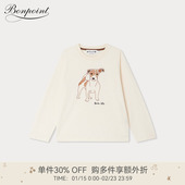 Bonpoint童装 T恤衫 新品 2025秋冬大童小狗图案休闲长袖