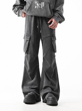 BLRY 水洗裤子男秋季宽松潮牌百搭休闲长裤i美式伞兵工装直筒裤子