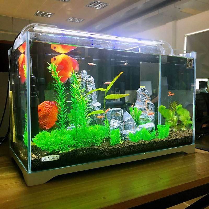 森森鱼缸水族箱超白玻璃小型裸缸水草缸客厅生态缸中型桌火热畅 淘宝天猫优惠券