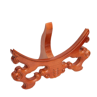 桃木挂件摆件看盘瓷盘支架底座桃木古典中国风新中式