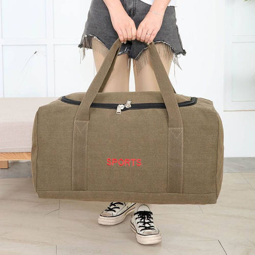 复古大容量出差帆布旅游包行李包