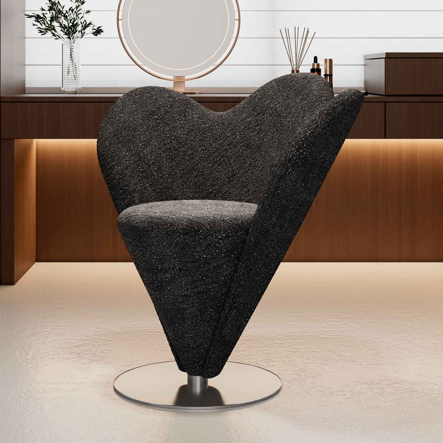 化妆椅轻奢高级感可旋转梳妆凳女生卧室梳妆台凳子设计师沙发椅子,住宅家具,梳妆凳,淘宝优惠券,粉丝福利购,淘宝优惠卷