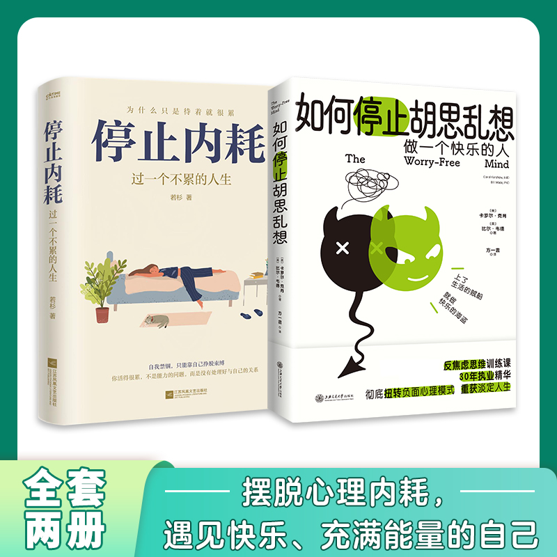 【正版】停止内耗+如何停止胡思乱想 过一个不累的人生 若杉 人民日报倡导的生活态度 重新掌控自己的生活 告别焦虑社会科学心理学