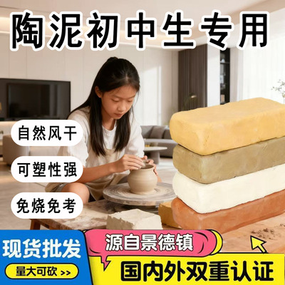 陶泥初中生美术课专用陶艺教学用泥软陶土泥儿童手工diy泥塑粘土