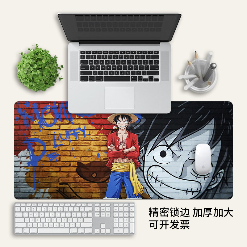 鼠标垫超大海贼王键盘垫加大加厚锁边大号办公桌垫