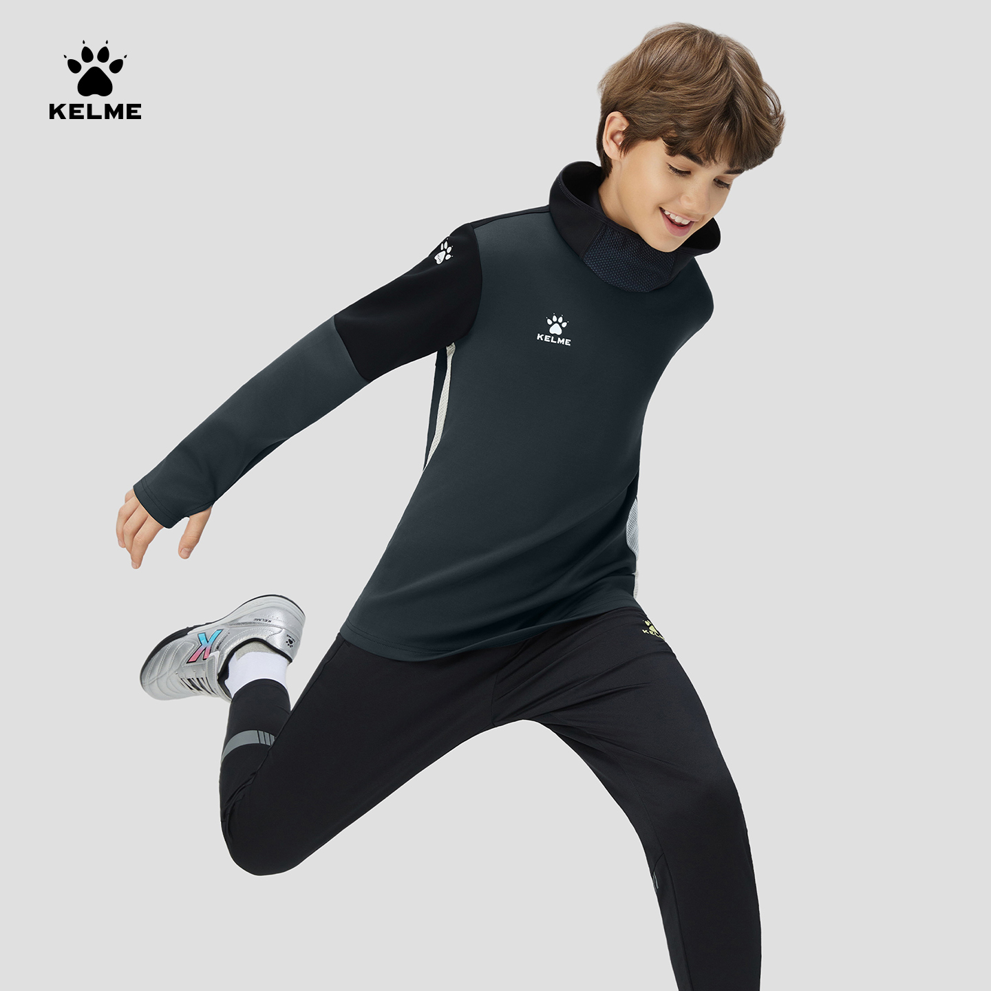 卡尔美儿童运动T恤长袖卫衣