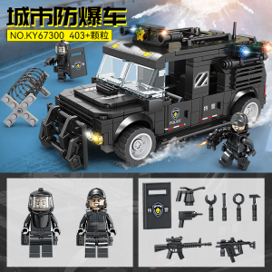 城市防爆车特警回力车益智拼装积木7岁8岁儿童拼砌玩具开智67300