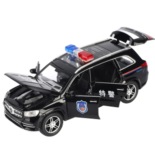 儿童警车玩具特警仿真汽车模型男孩合金警察车警校巴士110玩具车