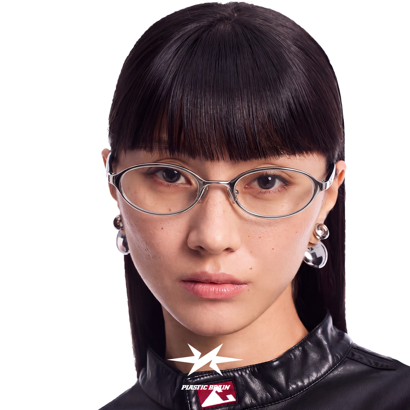 [免费配镜]PLASTIC BRAIN塑料脑袋猫眼女镜架椭圆老钱风近视眼镜
