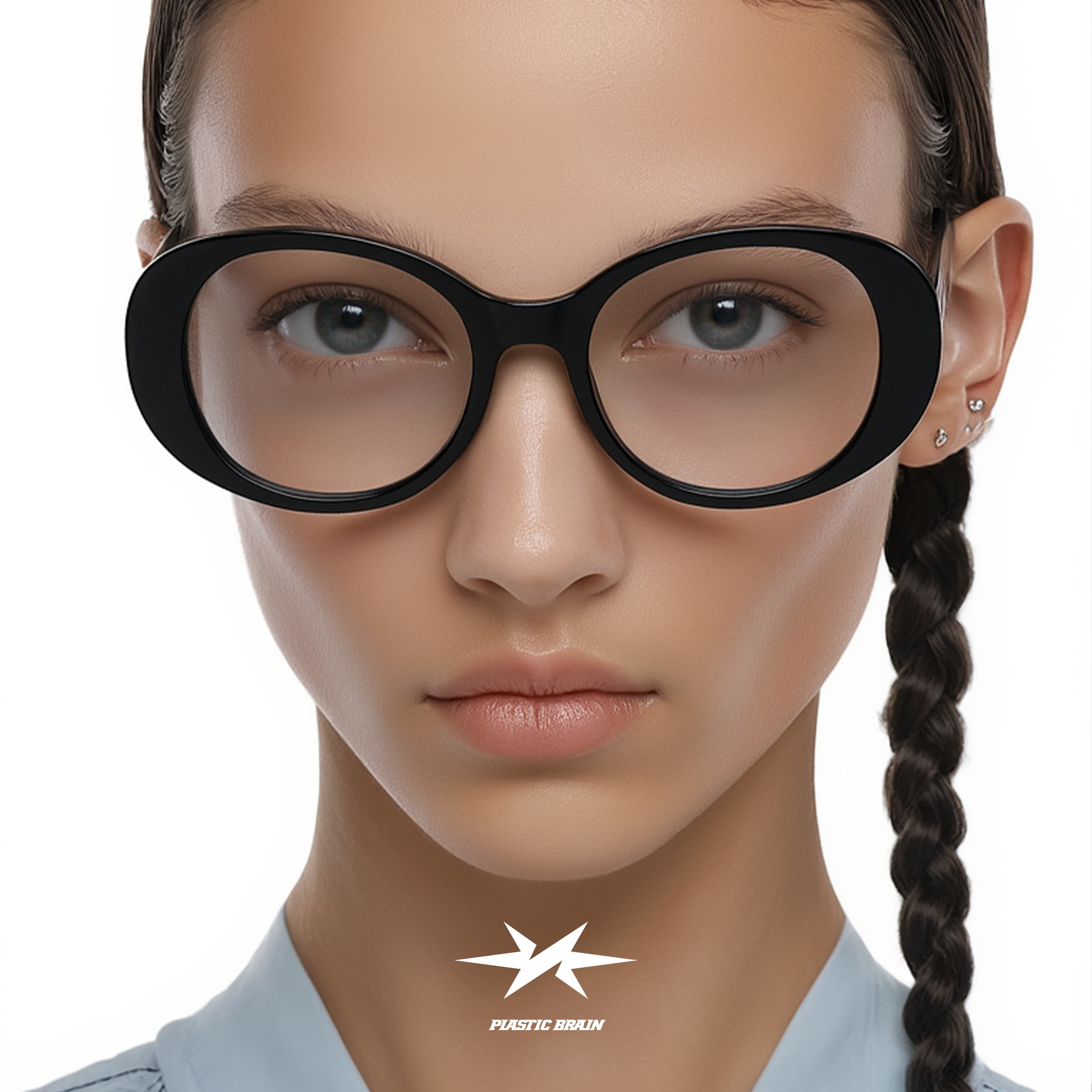 书呆子黑框素颜近视眼镜