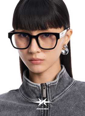 PLASTIC BRAIN/塑料脑袋黑框眼镜防蓝光金属镜腿渐变配度数平光镜