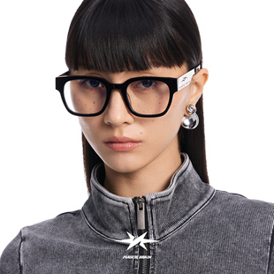 PLASTIC 塑料脑袋黑框眼镜防蓝光金属镜腿渐变配度数平光镜 BRAIN