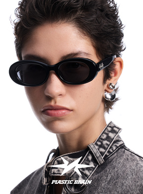 【黄明昊/王玉雯同款】PLASTICBRAIN复古猫眼墨镜高级板材太阳镜