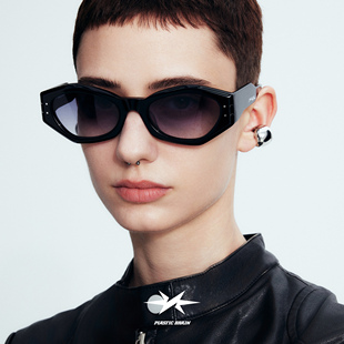太阳镜 塑料脑袋复古风猫眼墨镜y2k防紫外线男女款 PLASTIC BRAIN