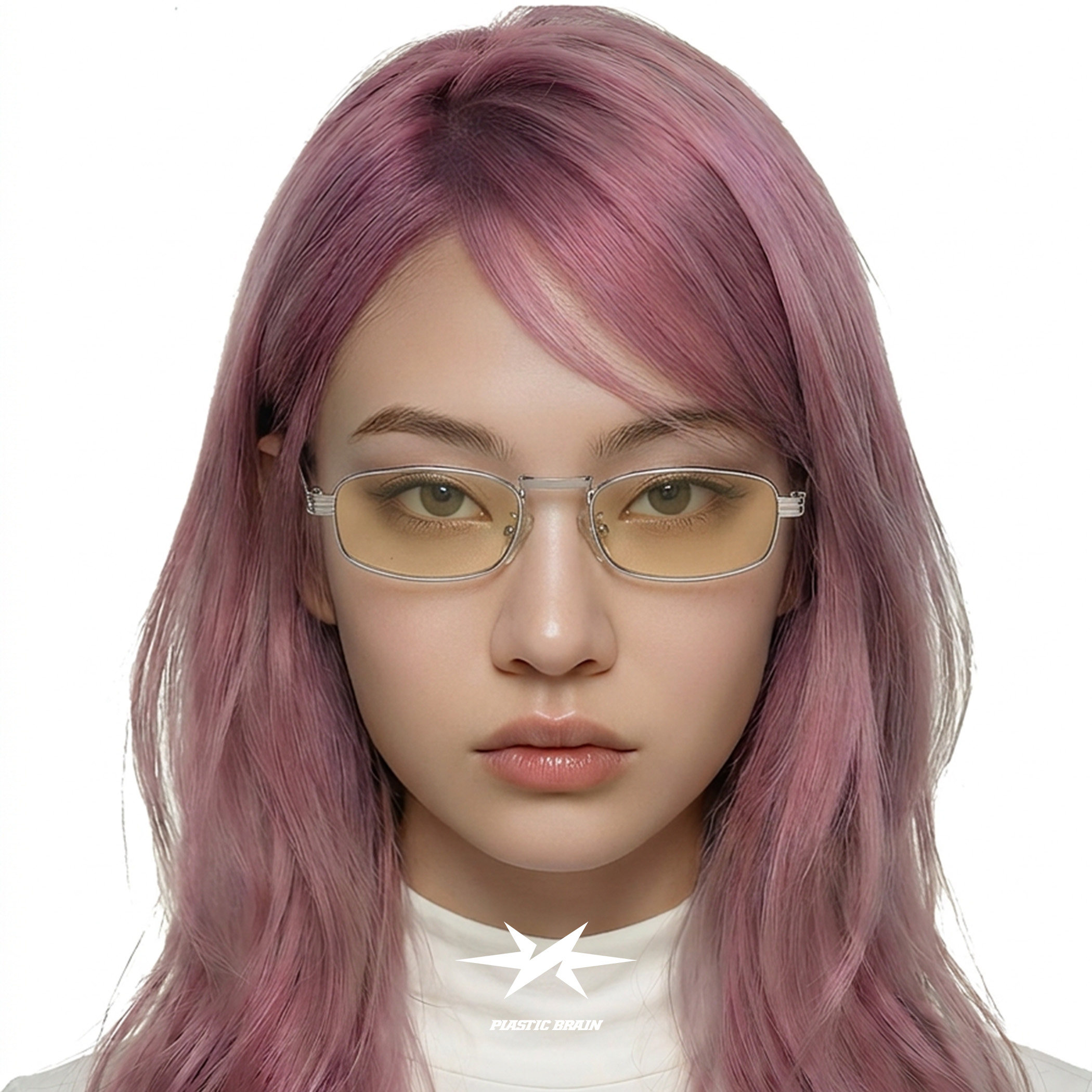 PLASTIC BRAIN塑料脑袋复古方块墨镜老钱风超轻金属镜架太阳眼镜