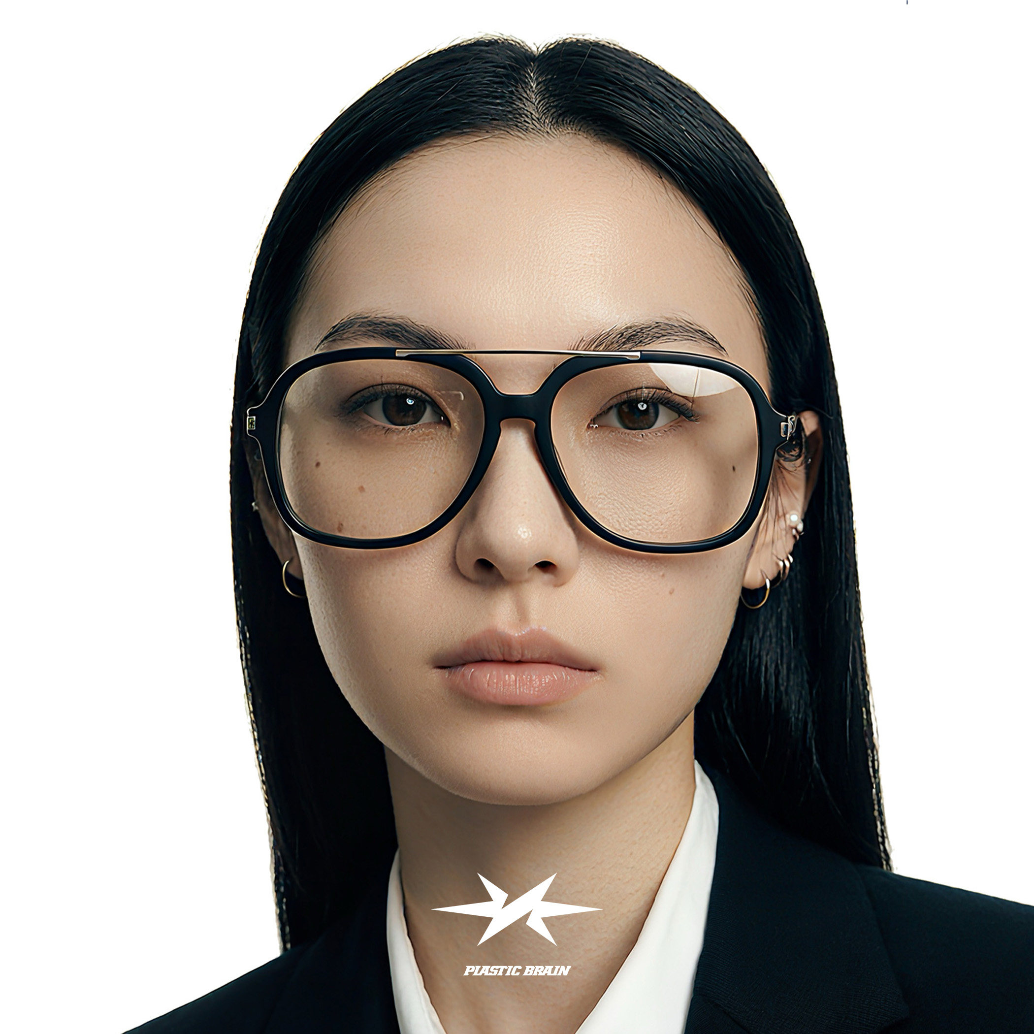 PLASTIC BRAIN塑料脑袋双梁飞行员墨镜复古朋克防紫外线太阳眼镜