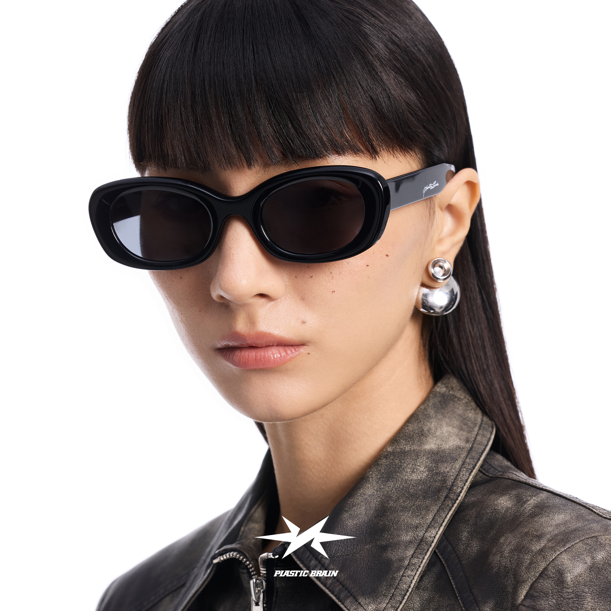 椭圆复古猫眼太阳镜y2k辣妹墨镜