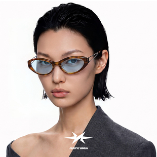 PLASTIC BRAIN复古猫眼墨镜超轻板材防紫外线高级感太阳眼镜女