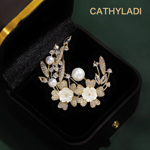 CATHYLADI月桂樱花胸针女胸花配饰个性简约轻奢高级感别针礼物