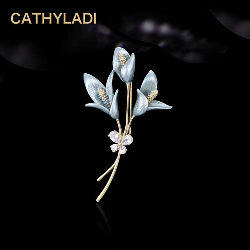 CATHYLADI轻奢郁金香胸针2026年新款别针气质领针高档胸花高级感