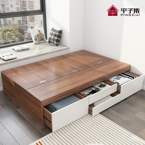 定制工厂直销床箱平子集双人床