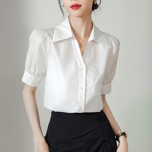白色衬衫女夏季短袖职业正装工作服事业编服装体制内面试穿搭套装