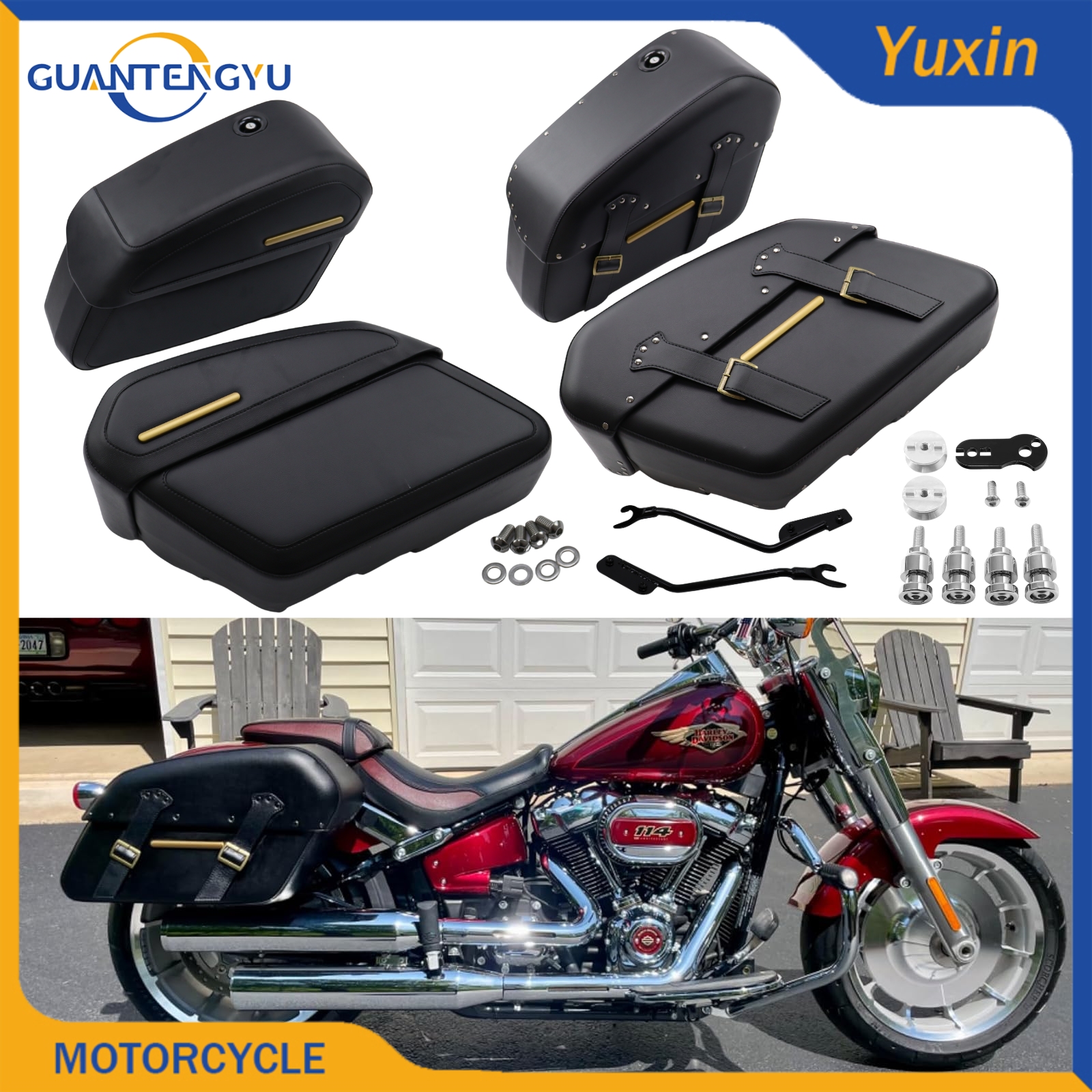 哈雷软尾肥仔突破者改装快拆边箱