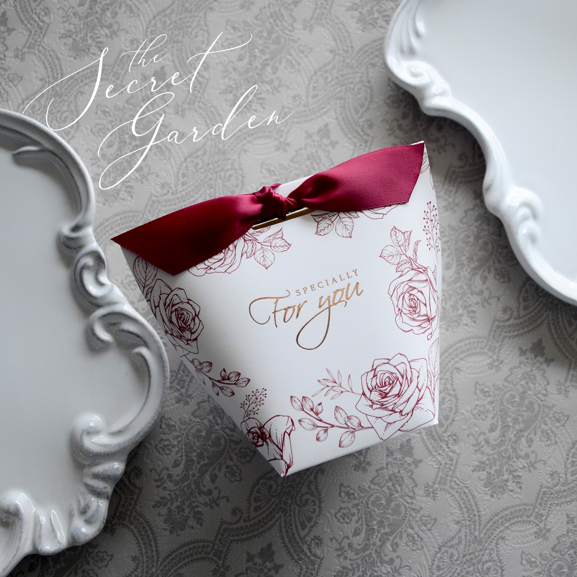 复古红喜糖盒纸小清新6-8颗糖果