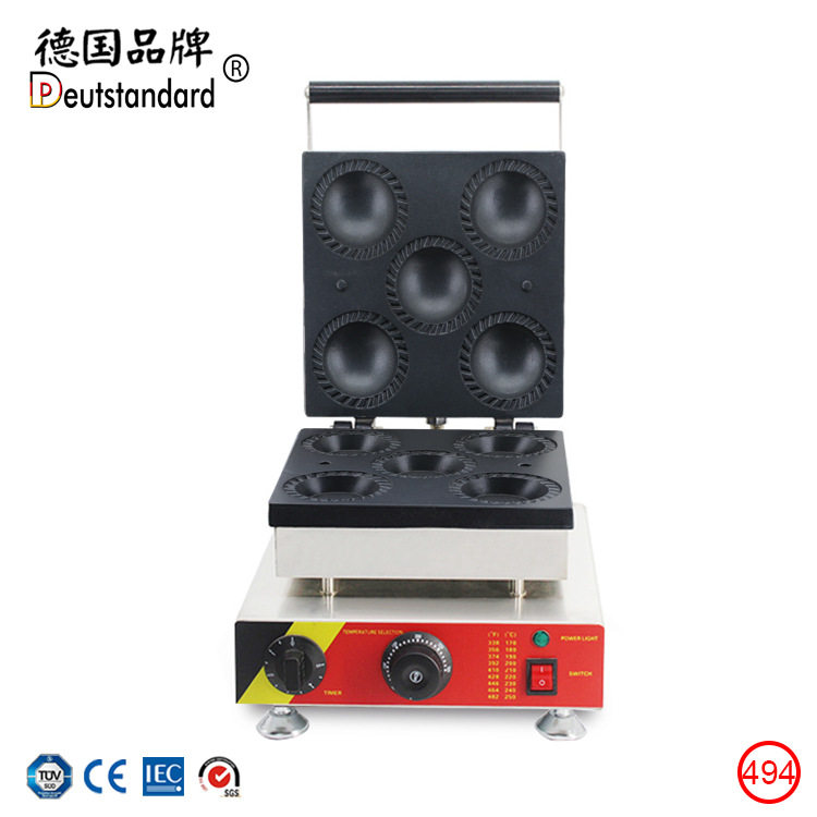 商用五孔指关节华夫饼 牛肉封边馅饼机 下午水果馅松饼设备电饼铛