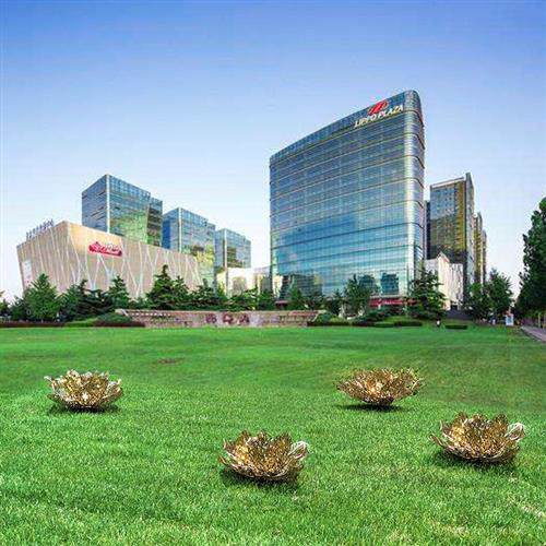 小区草地金属植物景观摆件酒店水景装饰旅游景区草坪不锈钢雕塑