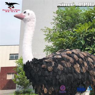 自贡大型仿真动物工厂鸵鸟塑性逼真亲子乐园动物园互动模型摆件