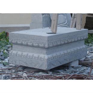 花岗岩莲花底座制作价格寺庙佛像石座雕刻石刻须弥台基图片