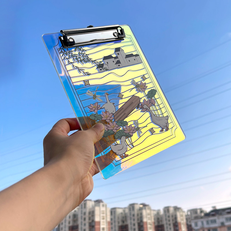 薇素蔓A4夹板板亚克力加厚文件夹