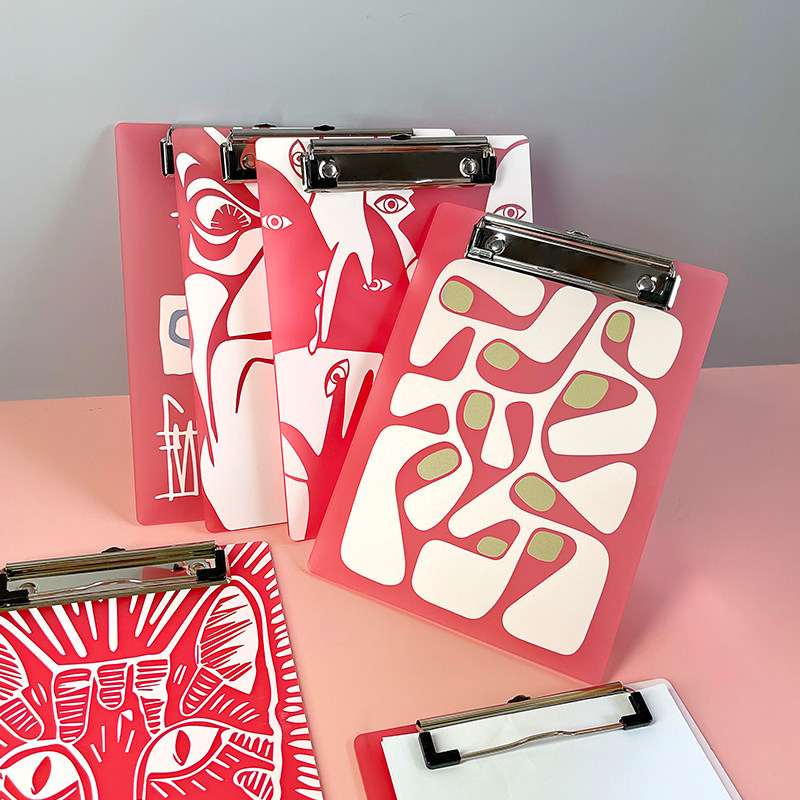 薇素蔓粉色磨砂亚克力原创图案