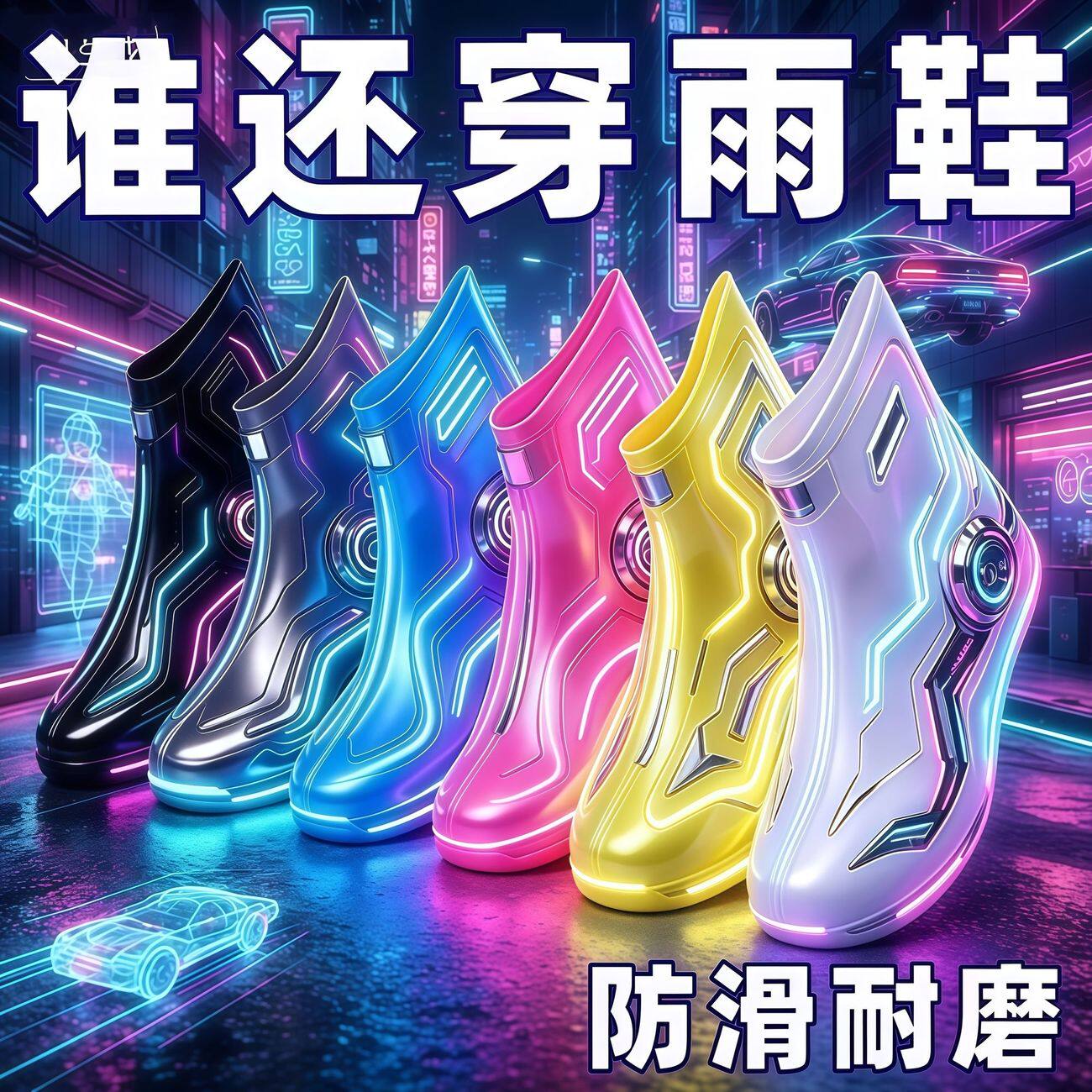 加厚耐磨防水防滑男女雨鞋