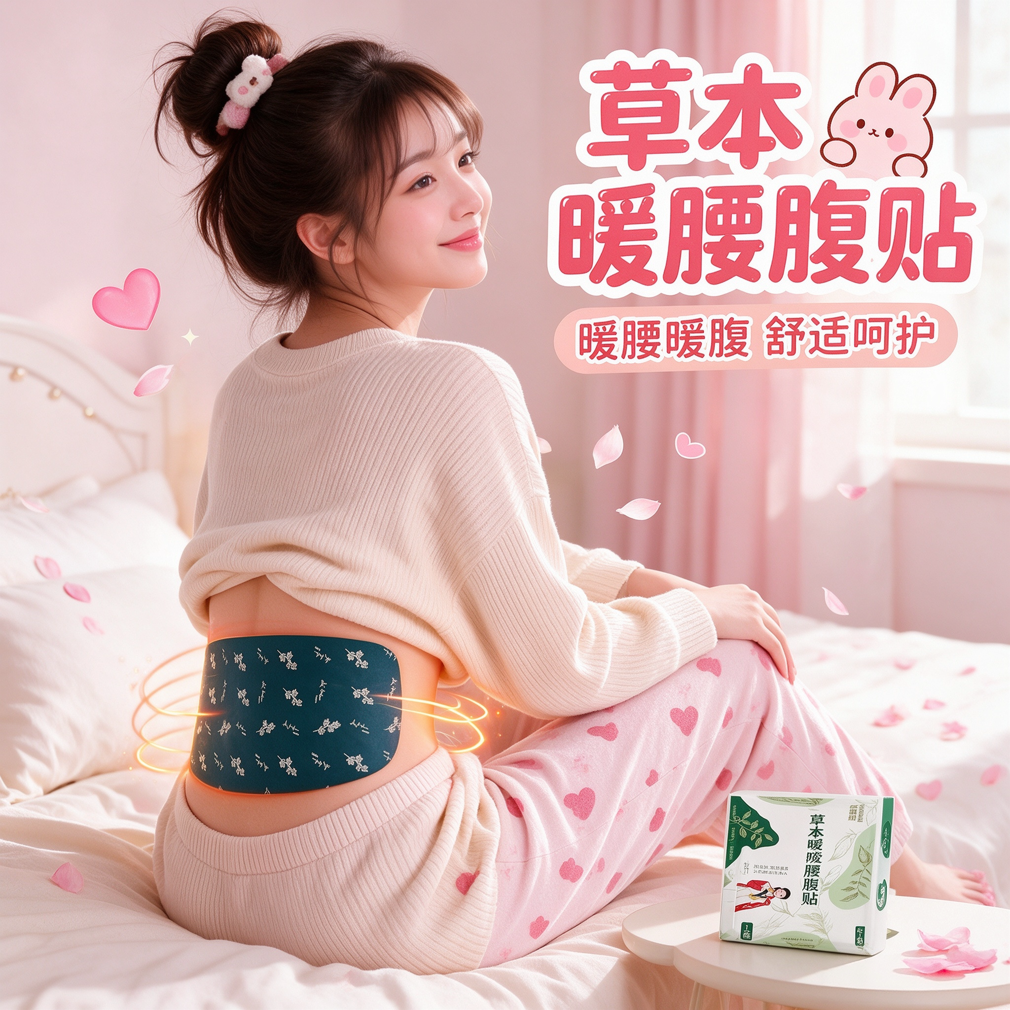 艾草热敷暖腹护腰带 蒸汽发热艾灸贴腰部腹部暖贴暖宫暖宝宝批发